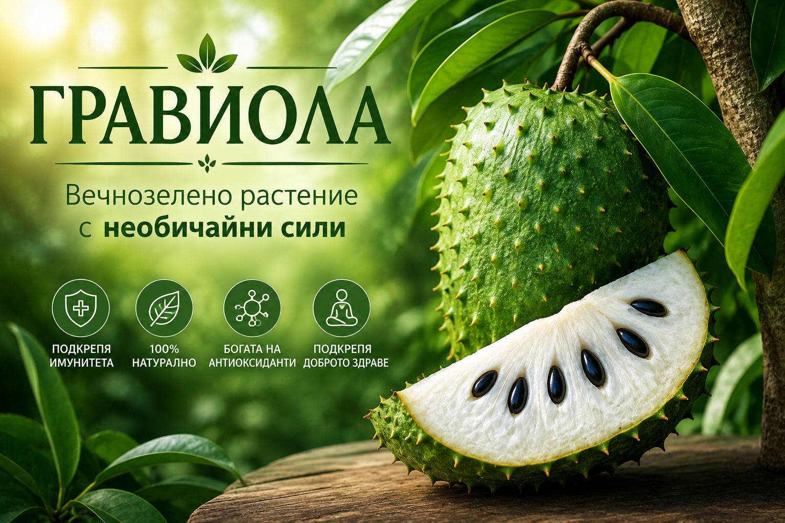 Read more about the article ГРАВИОЛА-Вечнозелено растение с необичайни сили